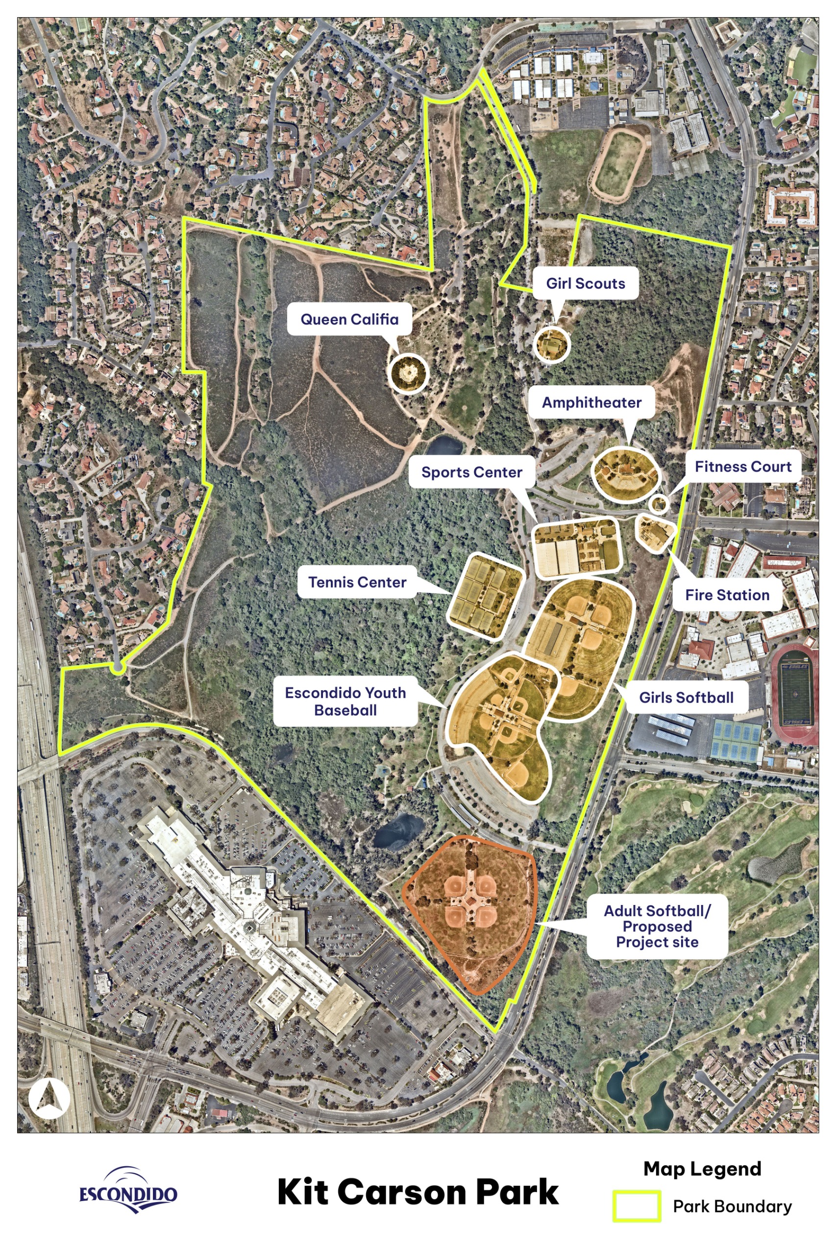 Overall Map of Kit Carson Park with Proposed Conceptual Facility